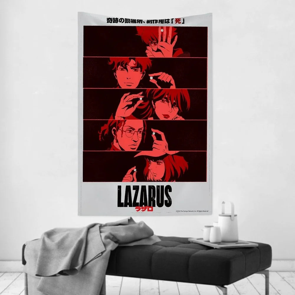 LAZARUS “Opening Movie” Retro Anime Wall Tapestry