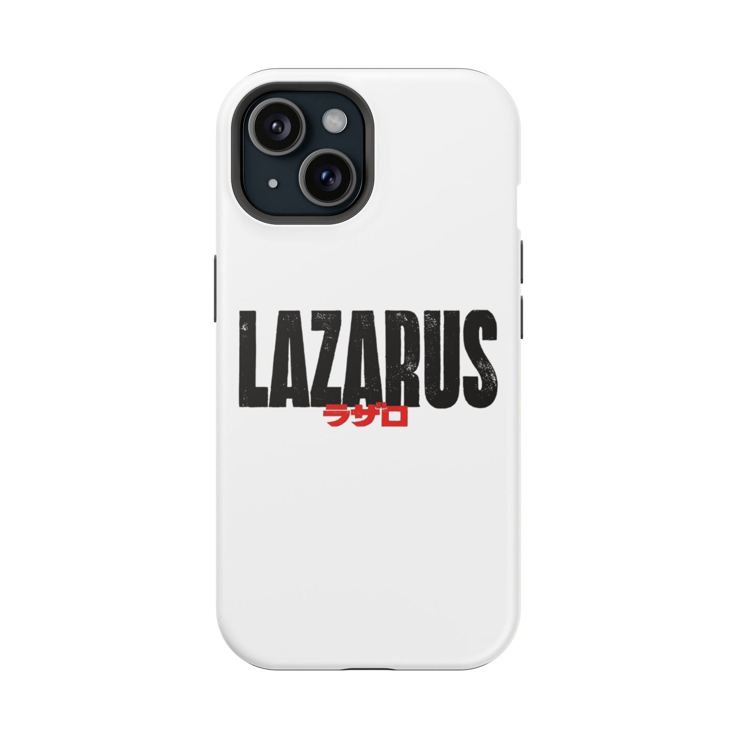 LAZARUS Anime Logo iPhone Case – White (MagSafe Compatible)