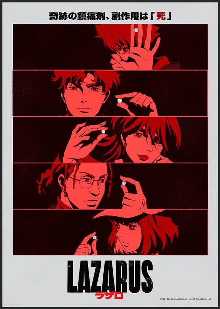 Lazarus Anime Poster – Red Monochrome Character