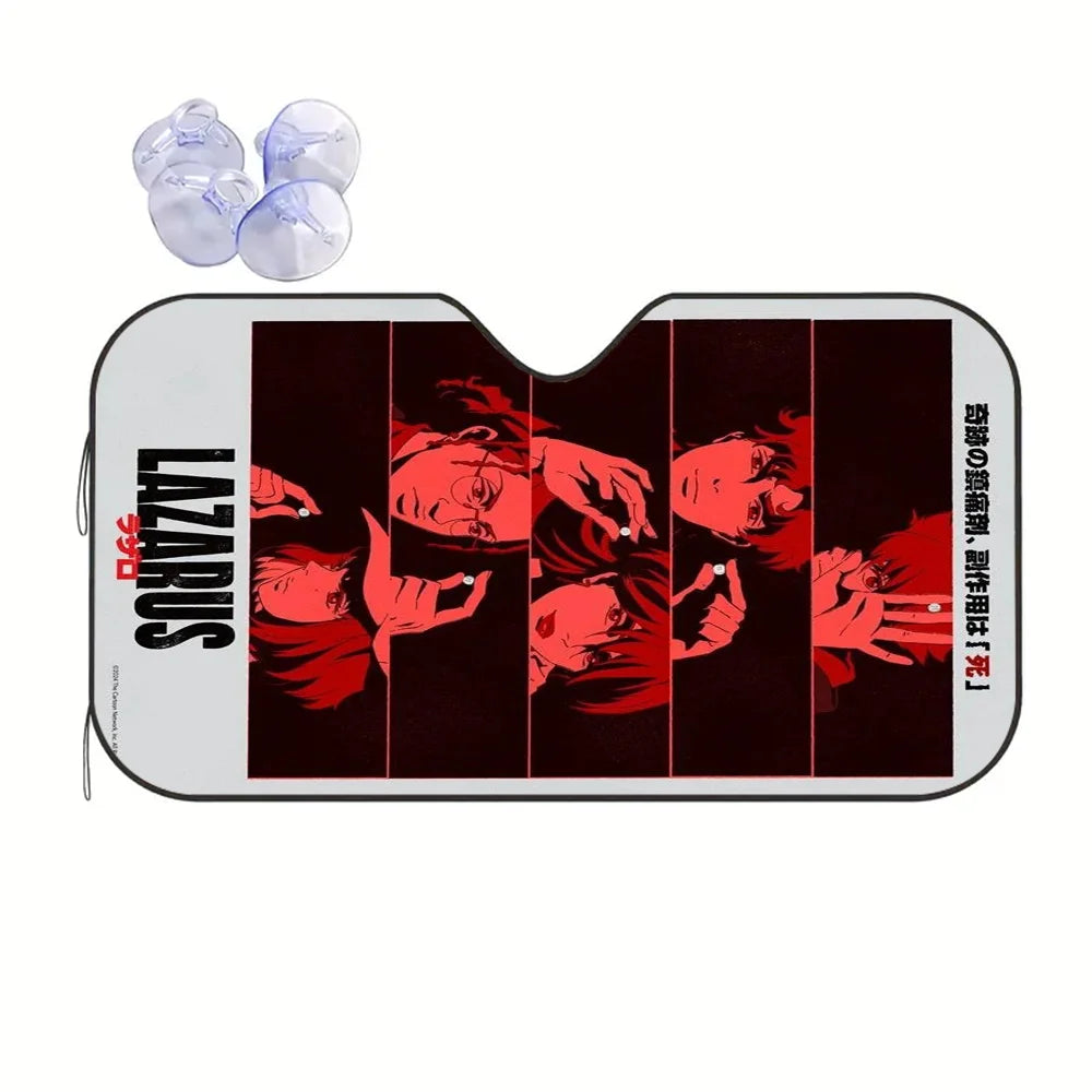 Lazarus Anime Car Sunshade – Red Noir