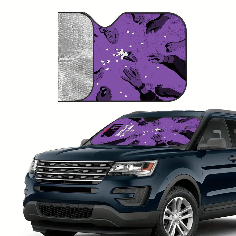 Lazarus Anime Car Sunshade – Grunge Typography