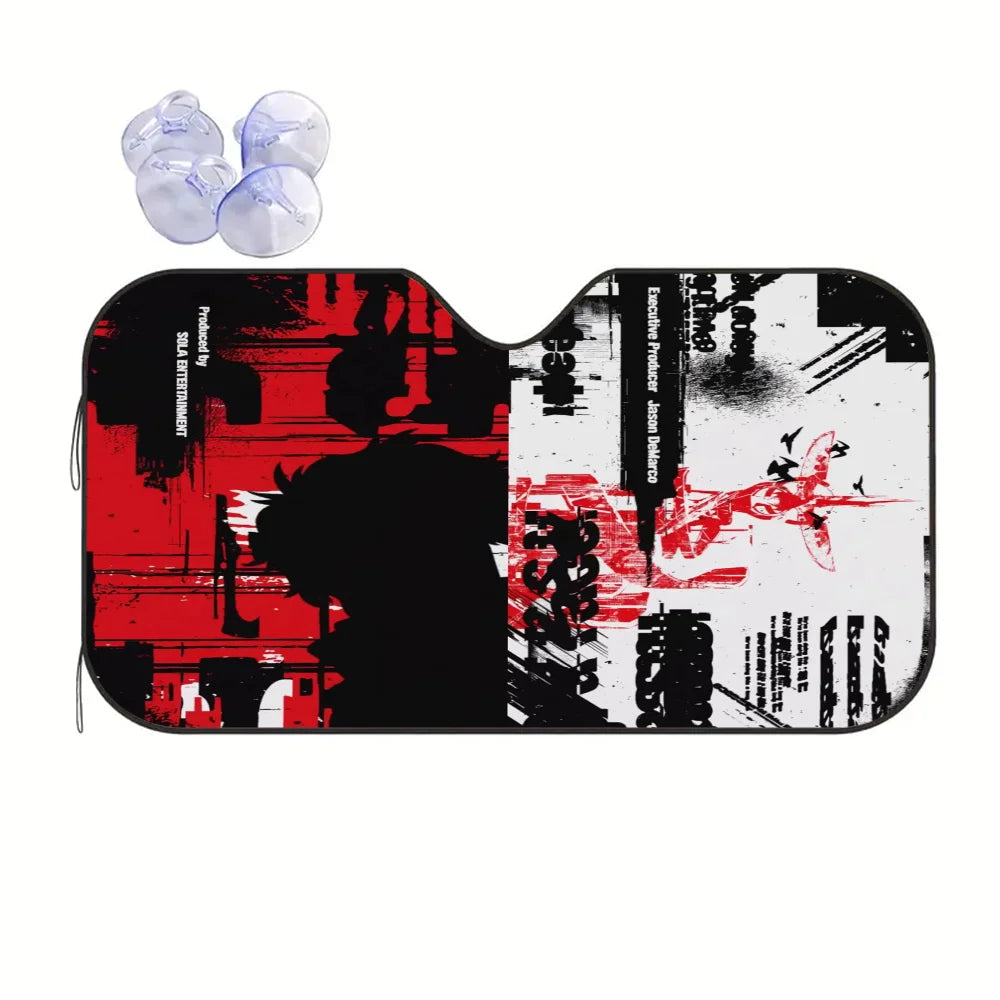 Lazarus Anime Car Sunshade – Grunge Typography