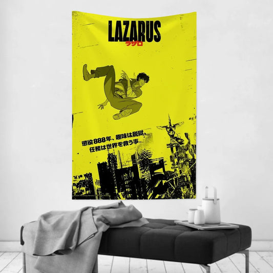 LAZARUS “Neo Jump” Yellow Anime Wall Tapestry